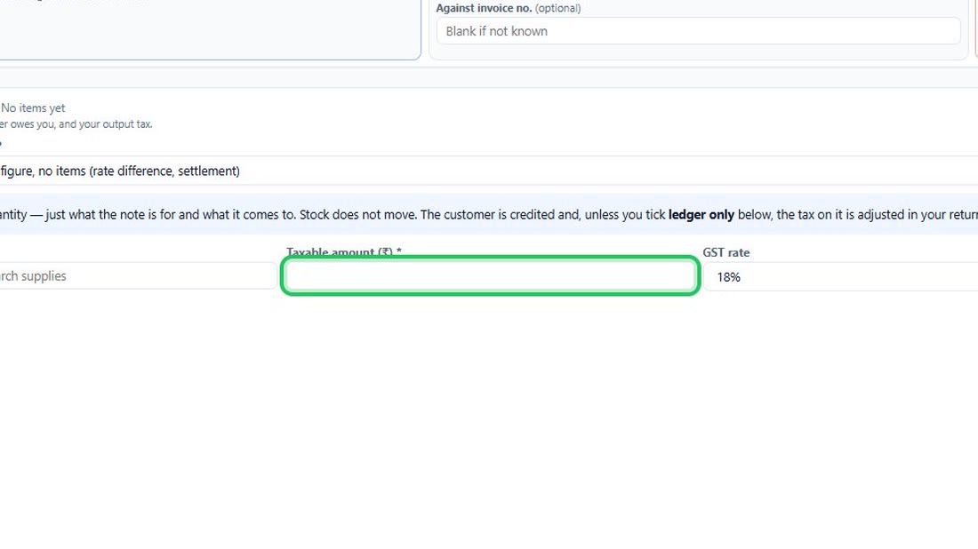 Type the amount, its GST rate and a short description. The tax on it is real, and it reach