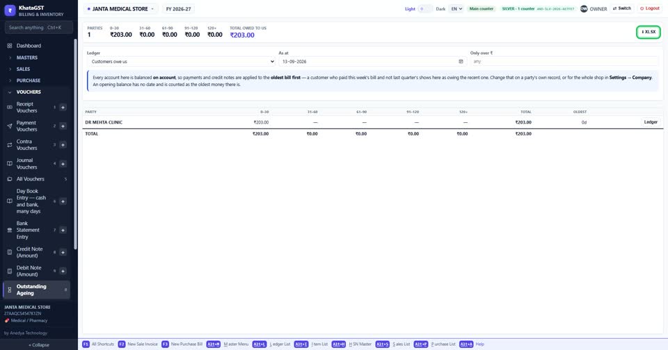 XLSX saves the report for Excel.