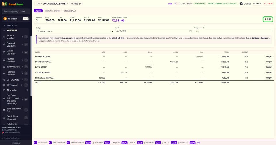और XLSX से पूरी report Excel में।
