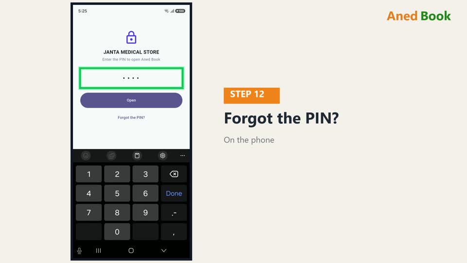 PIN भूल गए? Forgot the PIN दबाइए। Owner का counter वाला PIN इसे साफ़ कर देता है — phone co